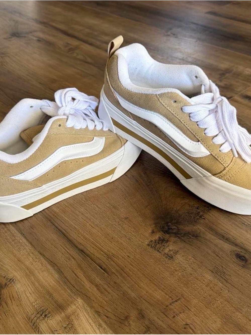 Vans Knu Stack Low-Top Platform Sneakers in “Nostalgia Cornstalk”